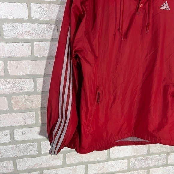 Vintage adidas Y2K Men’s Red Hooded Tracksuit Jacket with Gray Trim Size M - Picture 6 of 11